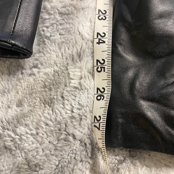 VINTAGE  LEATHER  y2k  black leather jacket Size XL - Picture 7 of 14